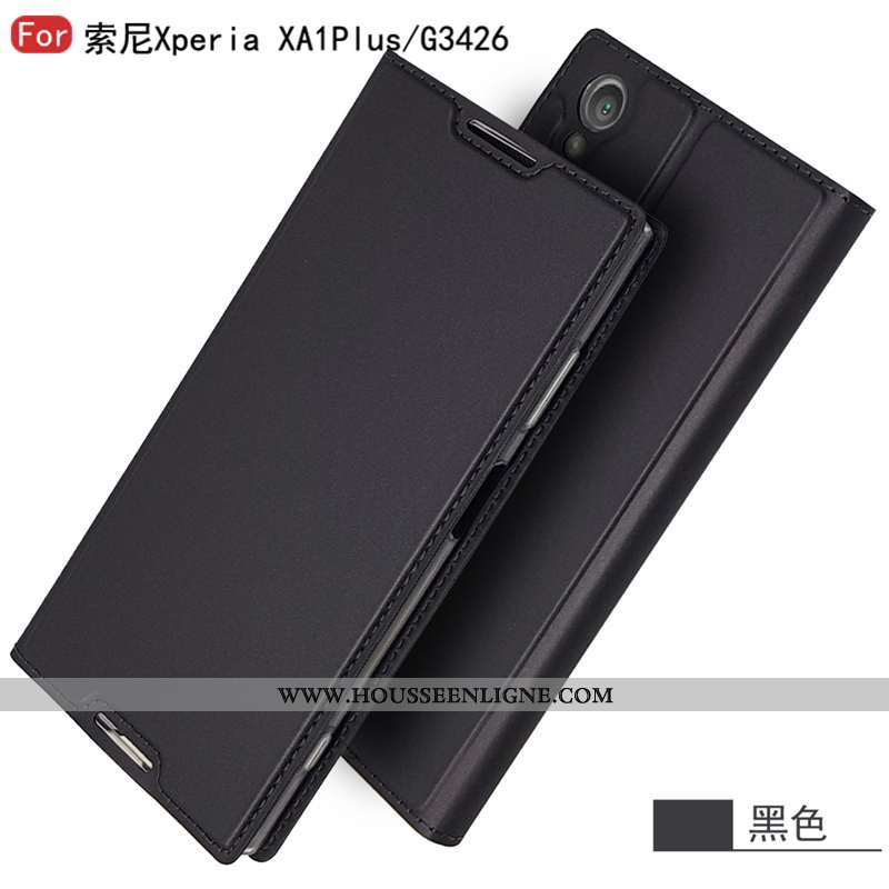 Coque Sony Xperia Xa1 Plus Tendance Cuir Tout Compris Étui Mode Personnalité Téléphone Portable Doré