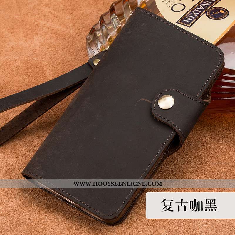 Coque Sony Xperia Xa1 Protection Cuir Véritable Housse Étui Fluide Doux Vin Rouge Bordeaux