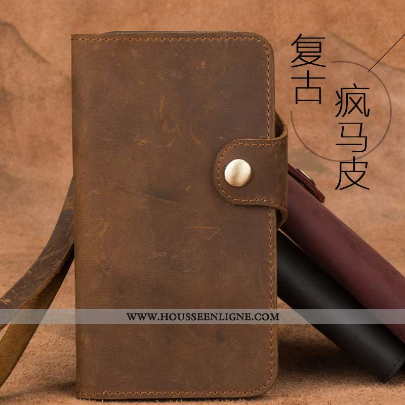 Coque Sony Xperia Xa1 Protection Cuir Véritable Housse Étui Fluide Doux Vin Rouge Bordeaux