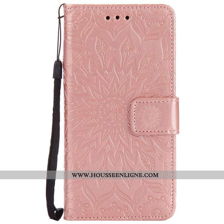 Coque Sony Xperia Xa1 Protection Portefeuille Rose Téléphone Portable Étui Cuir