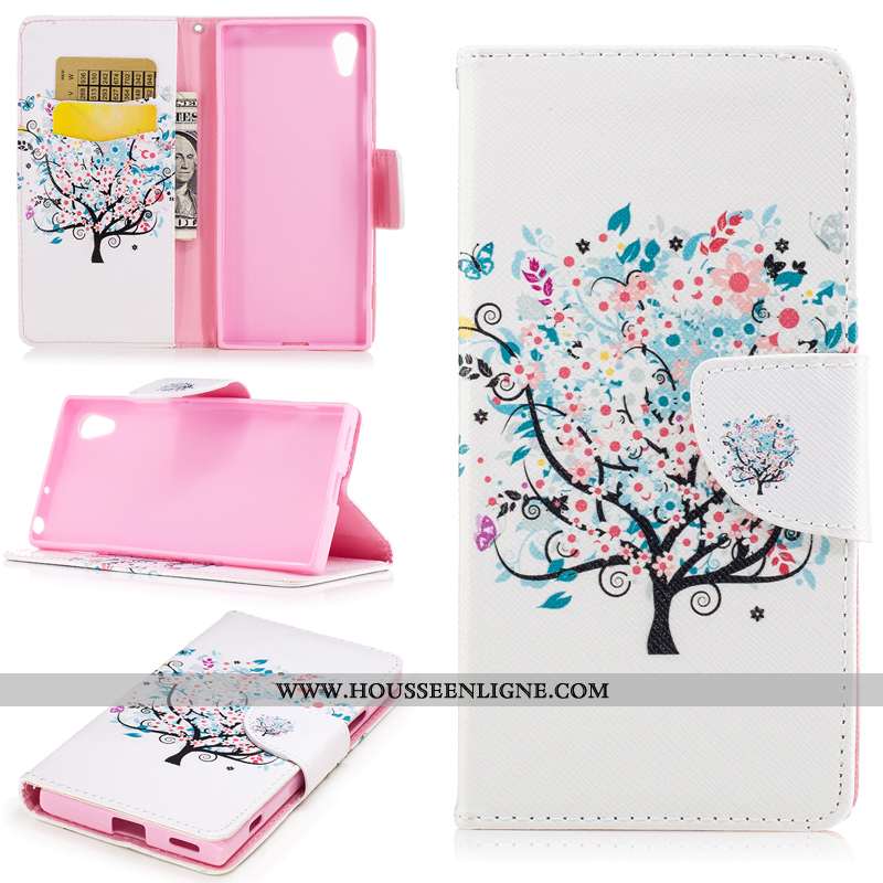 Coque Sony Xperia Xa1 Protection Portefeuille Téléphone Portable Housse Étui Blanc Blanche