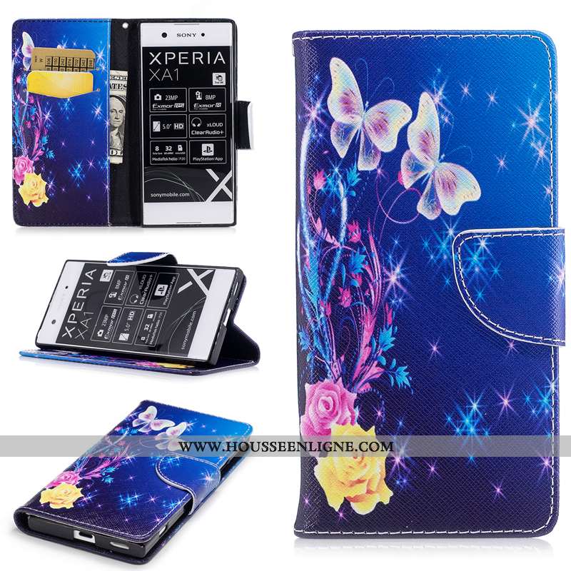 Coque Sony Xperia Xa1 Protection Portefeuille Téléphone Portable Housse Étui Blanc Blanche