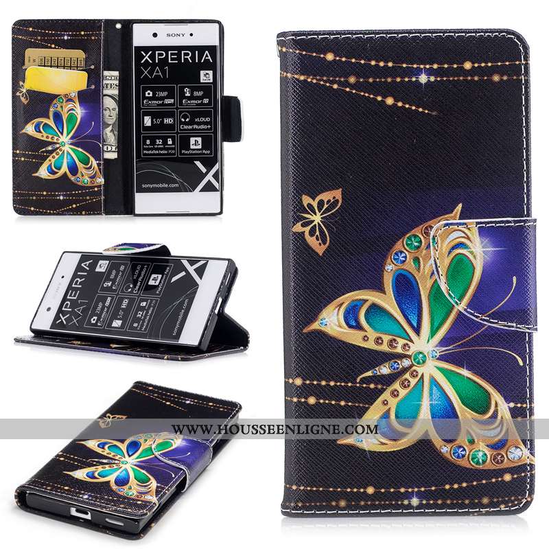 Coque Sony Xperia Xa1 Protection Portefeuille Téléphone Portable Housse Étui Blanc Blanche
