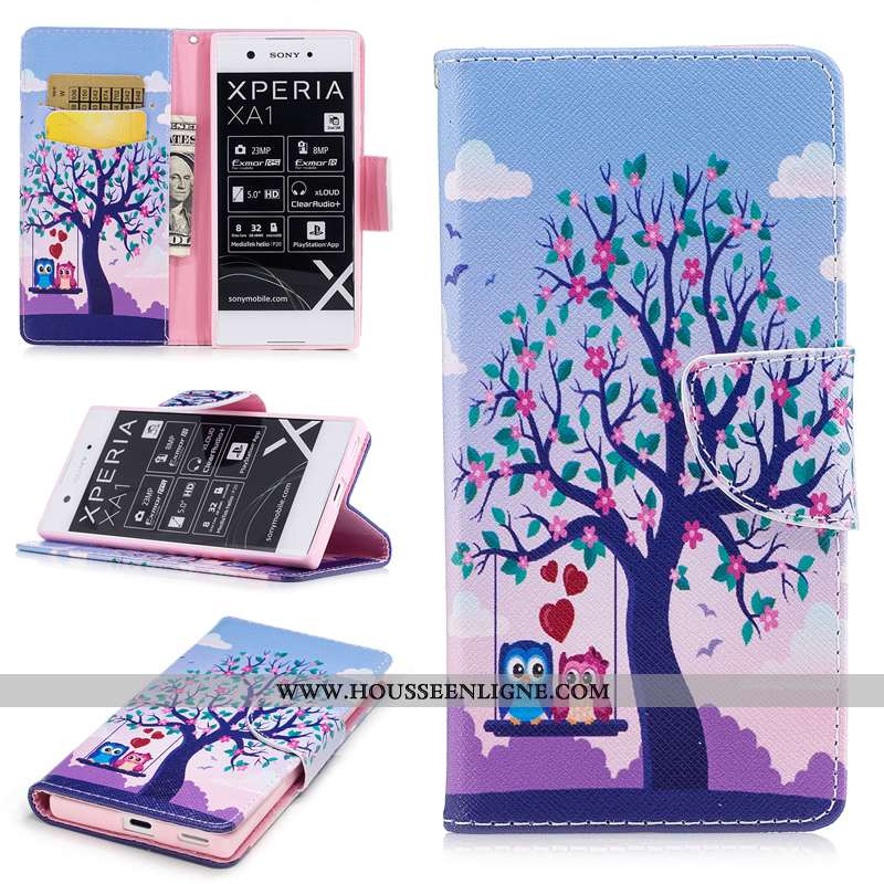 Coque Sony Xperia Xa1 Protection Portefeuille Téléphone Portable Housse Étui Blanc Blanche