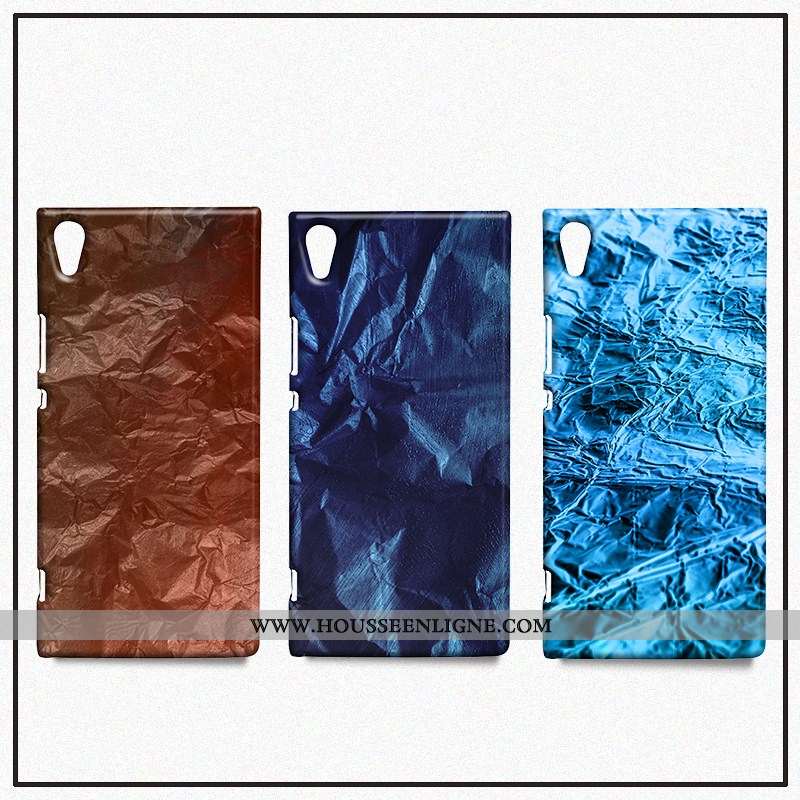 Coque Sony Xperia Xa1 Ultra Créatif Tendance Métal Téléphone Portable Bleu Étui