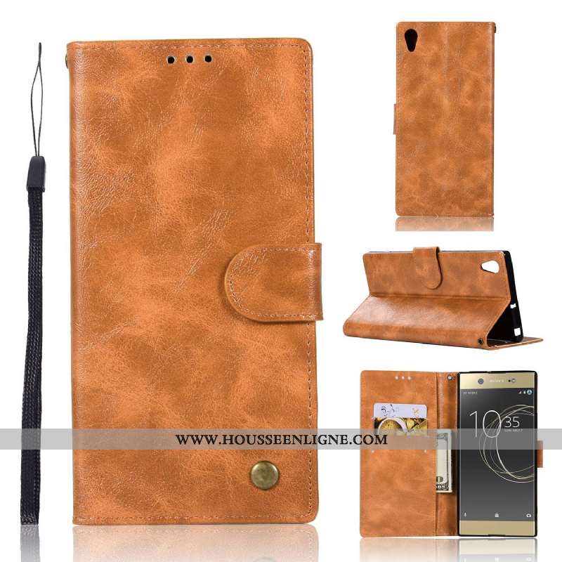 Coque Sony Xperia Xa1 Ultra Cuir Protection Tout Compris Incassable Rouge Étui
