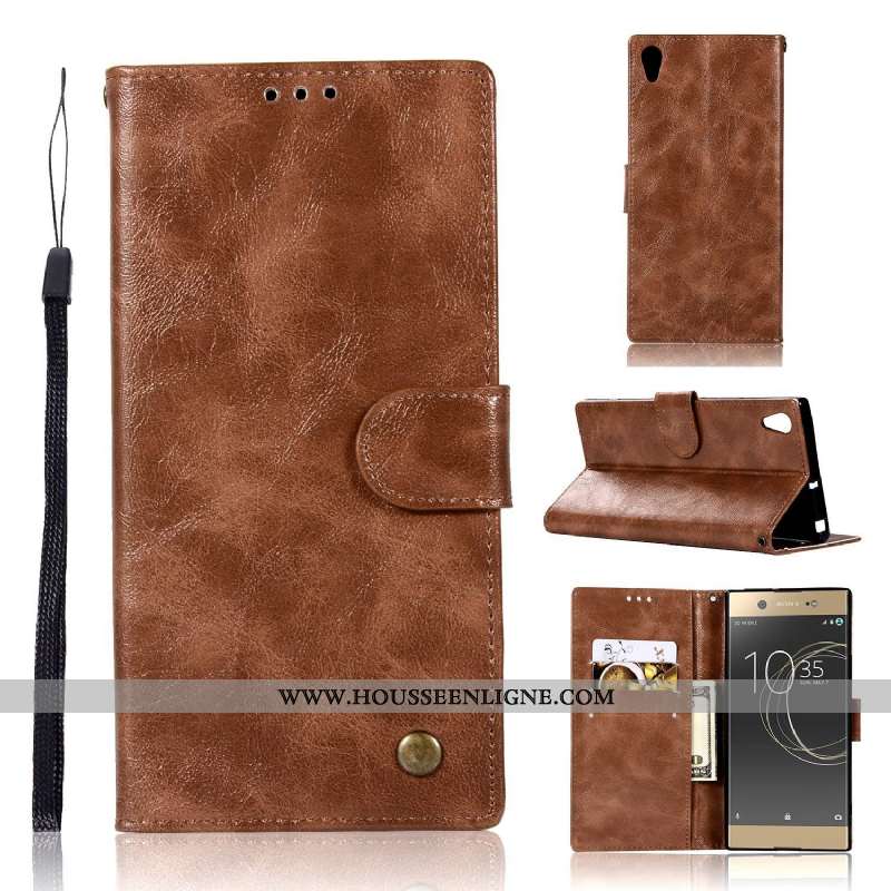 Coque Sony Xperia Xa1 Ultra Cuir Protection Tout Compris Incassable Rouge Étui