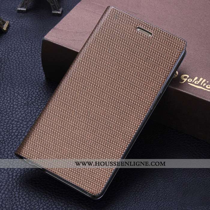 Coque Sony Xperia Xa1 Ultra Cuir Véritable Cuir Protection Téléphone Portable Étui Bleu Marin Bleu F