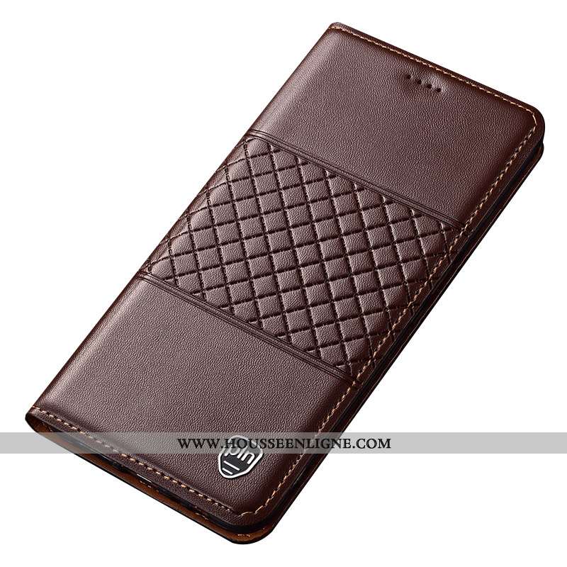 Coque Sony Xperia Xa1 Ultra Cuir Véritable Cuir Téléphone Portable Étui Marron Protection