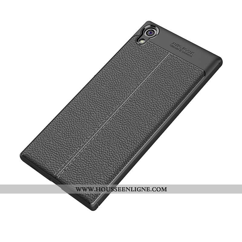 Coque Sony Xperia Xa1 Ultra Modèle Fleurie Fluide Doux Noir Protection Cuir Tout Compris