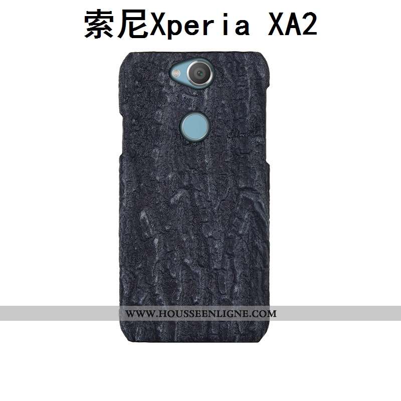 Coque Sony Xperia Xa2 Luxe Créatif Étui Cuir Arbres Bleu Couvercle Arrière