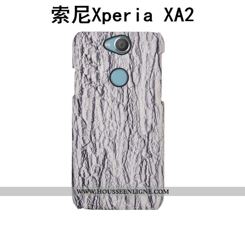 Coque Sony Xperia Xa2 Luxe Créatif Étui Cuir Arbres Bleu Couvercle Arrière