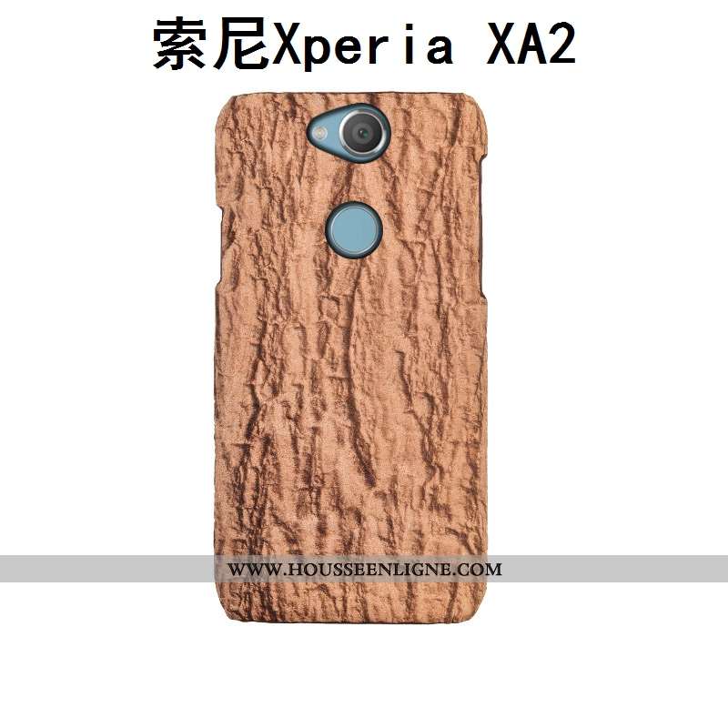 Coque Sony Xperia Xa2 Luxe Créatif Étui Cuir Arbres Bleu Couvercle Arrière
