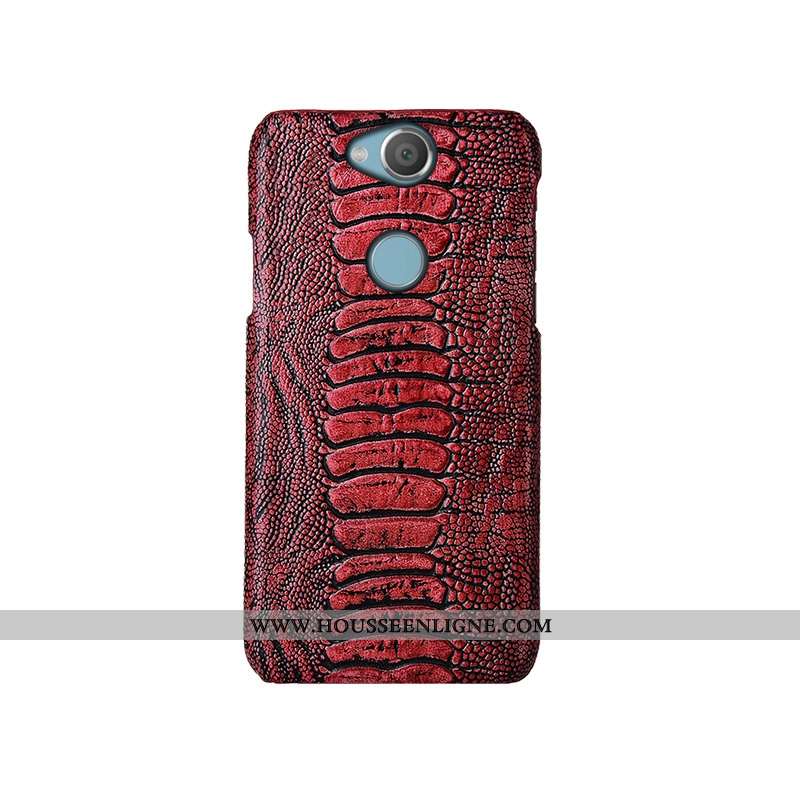 Coque Sony Xperia Xa2 Luxe Cuir Véritable Personnalisé Bovins Cuir Vin Rouge Bordeaux