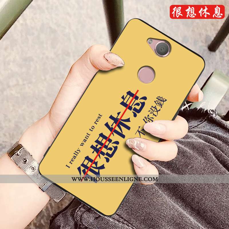 Coque Sony Xperia Xa2 Plus Dessin Animé Silicone Téléphone Portable Nouveau Noir Protection