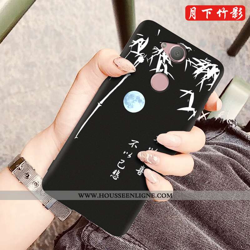 Coque Sony Xperia Xa2 Plus Dessin Animé Silicone Téléphone Portable Nouveau Noir Protection