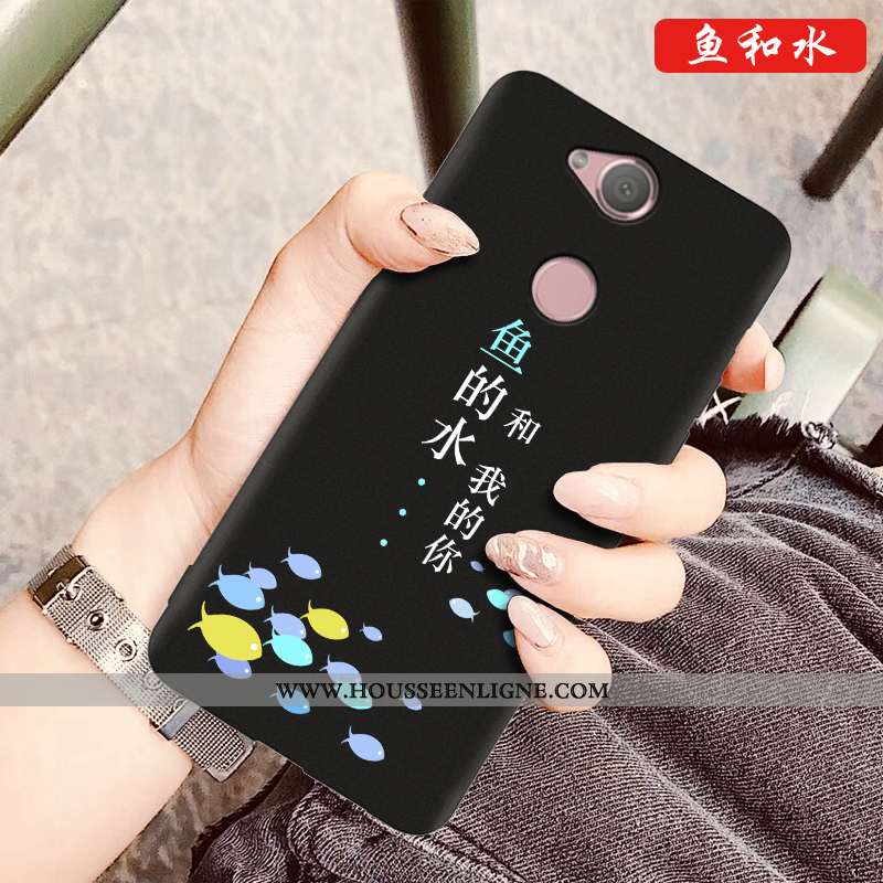 Coque Sony Xperia Xa2 Plus Dessin Animé Silicone Téléphone Portable Nouveau Noir Protection