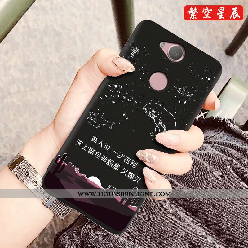 Coque Sony Xperia Xa2 Plus Dessin Animé Silicone Téléphone Portable Nouveau Noir Protection