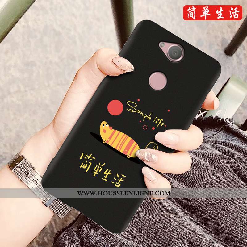Coque Sony Xperia Xa2 Plus Dessin Animé Silicone Téléphone Portable Nouveau Noir Protection