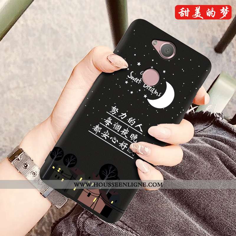Coque Sony Xperia Xa2 Plus Dessin Animé Silicone Téléphone Portable Nouveau Noir Protection