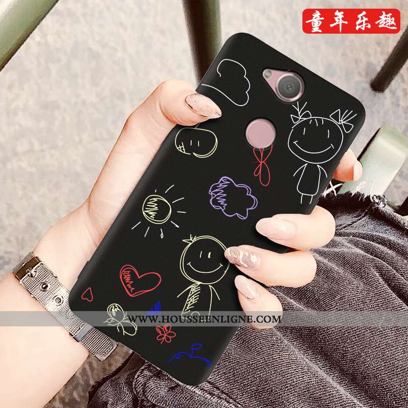 Coque Sony Xperia Xa2 Plus Dessin Animé Silicone Téléphone Portable Nouveau Noir Protection