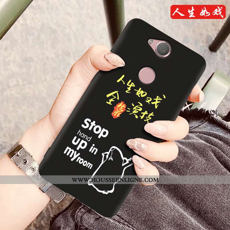 Coque Sony Xperia Xa2 Plus Dessin Animé Silicone Téléphone Portable Nouveau Noir Protection