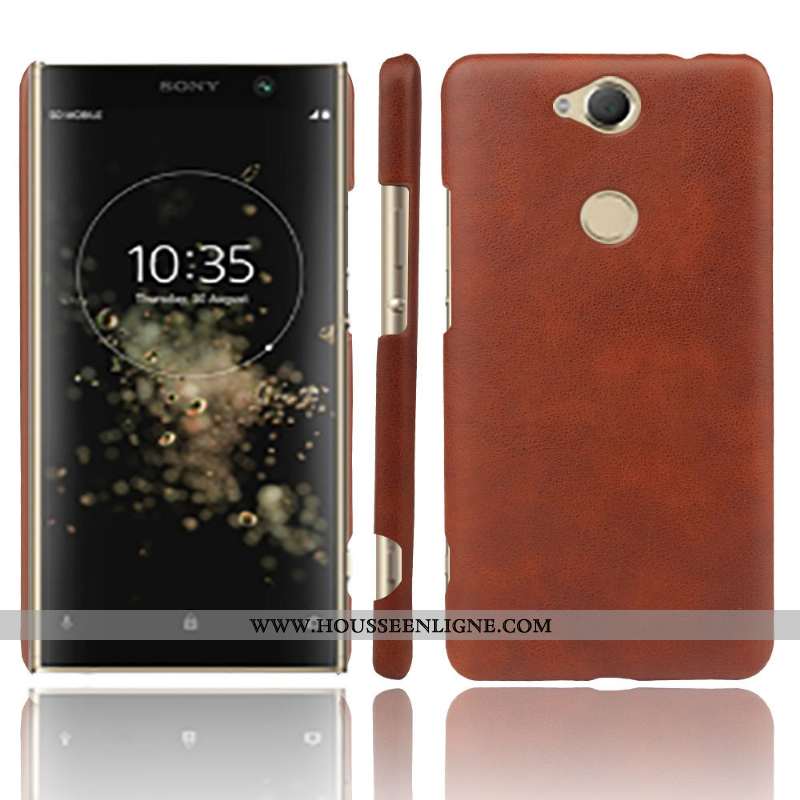 Coque Sony Xperia Xa2 Plus Protection Cuir Téléphone Portable Qualité Difficile Étui Orange
