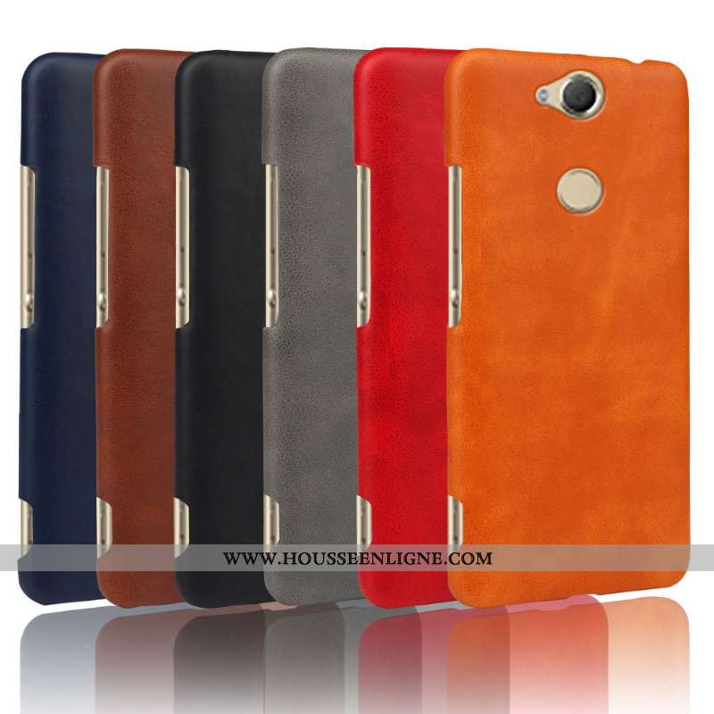 Coque Sony Xperia Xa2 Plus Protection Cuir Téléphone Portable Qualité Difficile Étui Orange