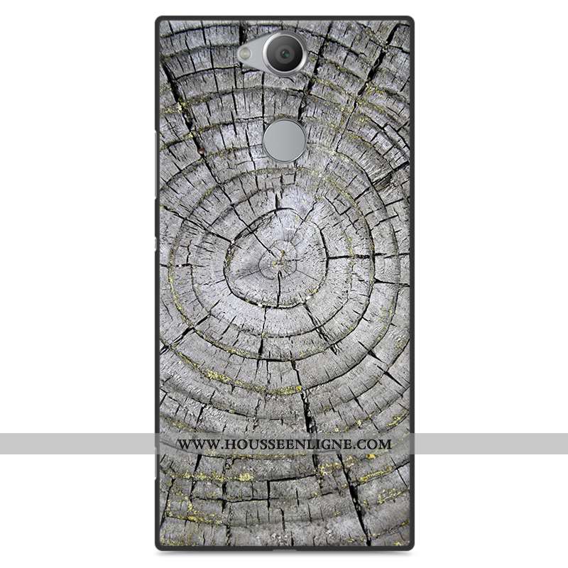 Coque Sony Xperia Xa2 Plus Protection En Bois Simple Vent Téléphone Portable Fluide Doux Étui Gris