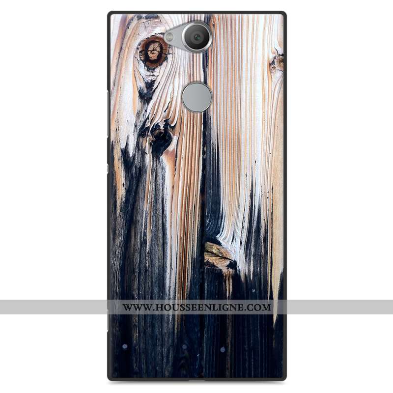 Coque Sony Xperia Xa2 Plus Protection En Bois Simple Vent Téléphone Portable Fluide Doux Étui Gris