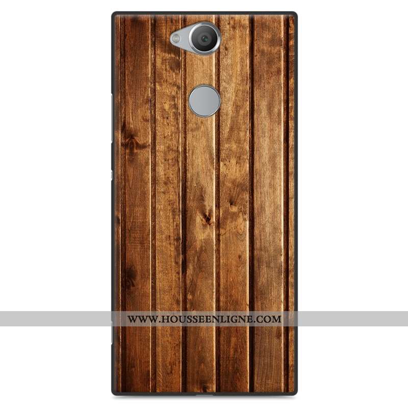 Coque Sony Xperia Xa2 Plus Protection En Bois Simple Vent Téléphone Portable Fluide Doux Étui Gris