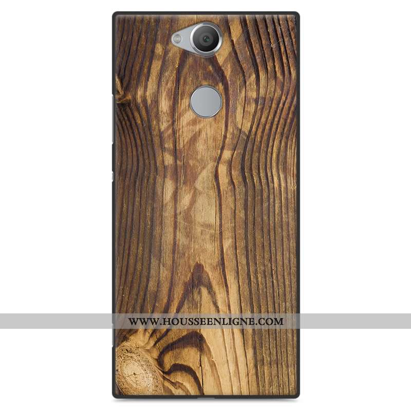 Coque Sony Xperia Xa2 Plus Protection En Bois Simple Vent Téléphone Portable Fluide Doux Étui Gris