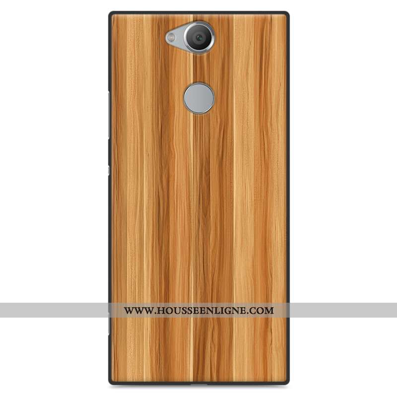 Coque Sony Xperia Xa2 Plus Protection En Bois Simple Vent Téléphone Portable Fluide Doux Étui Gris