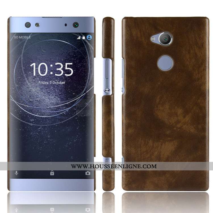 Coque Sony Xperia Xa2 Protection Cuir Téléphone Portable Difficile Rouge Étui