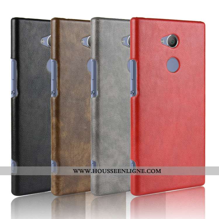 Coque Sony Xperia Xa2 Protection Cuir Téléphone Portable Difficile Rouge Étui