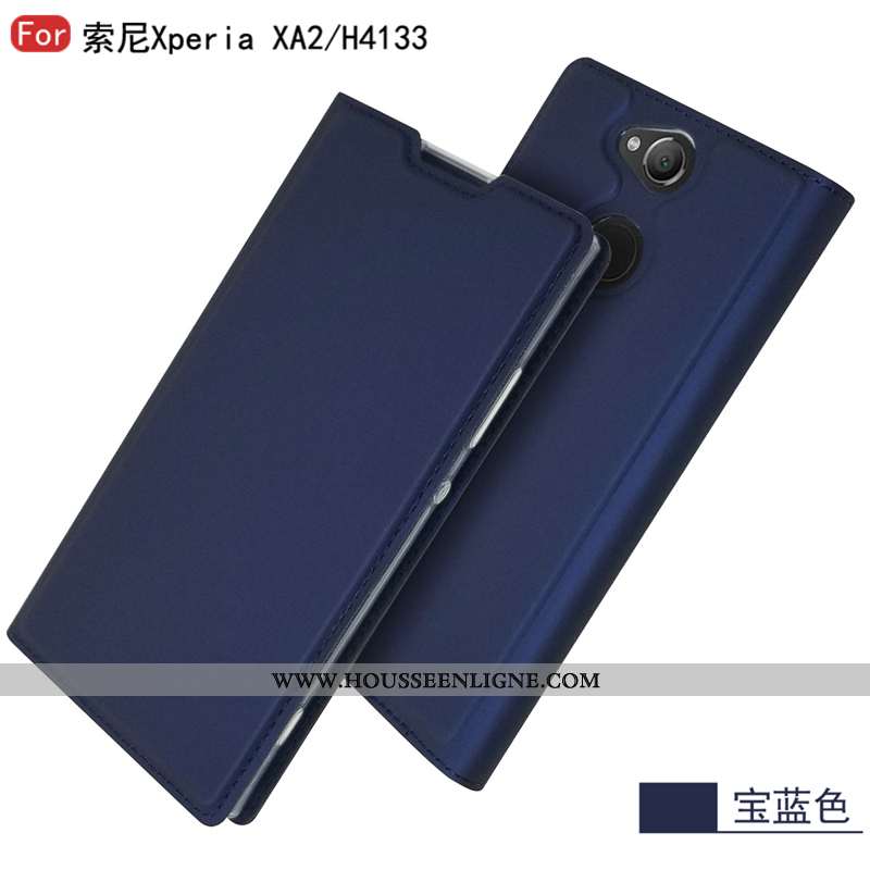 Coque Sony Xperia Xa2 Tendance Cuir Étui Nouveau Noir Téléphone Portable Business