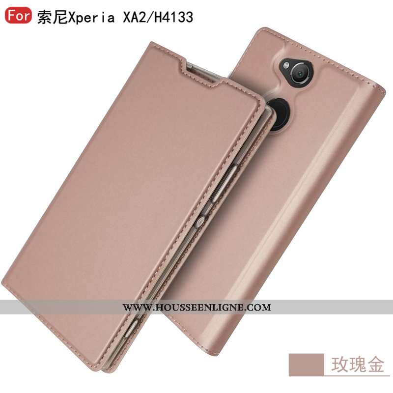 Coque Sony Xperia Xa2 Tendance Cuir Étui Nouveau Noir Téléphone Portable Business