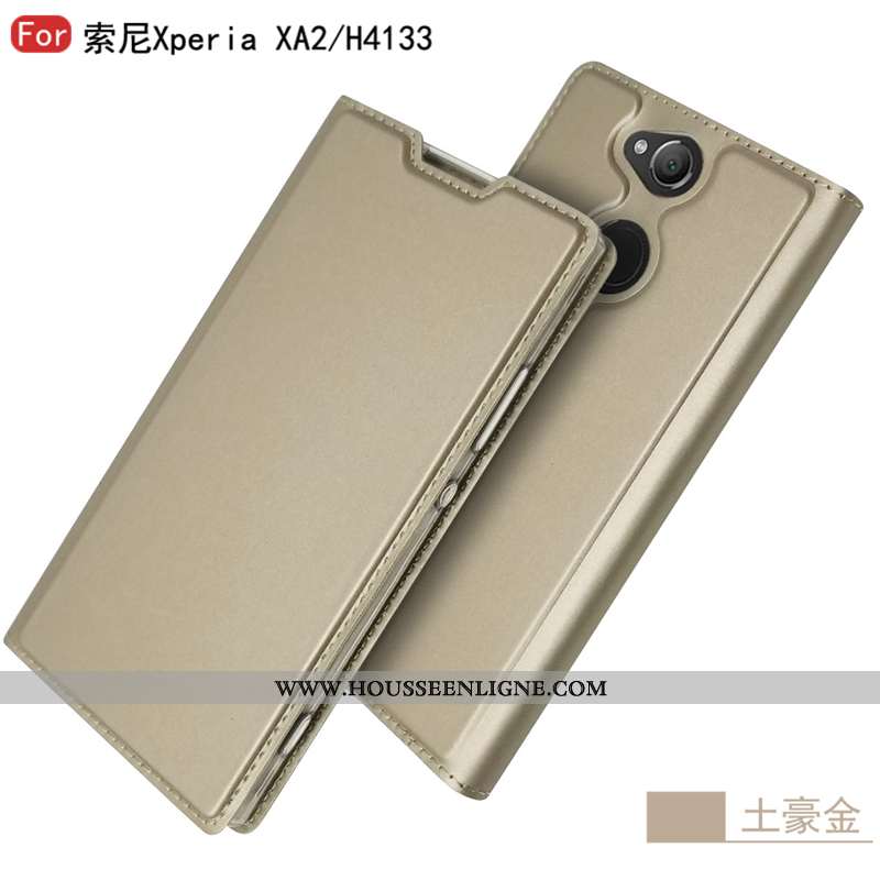 Coque Sony Xperia Xa2 Tendance Cuir Étui Nouveau Noir Téléphone Portable Business