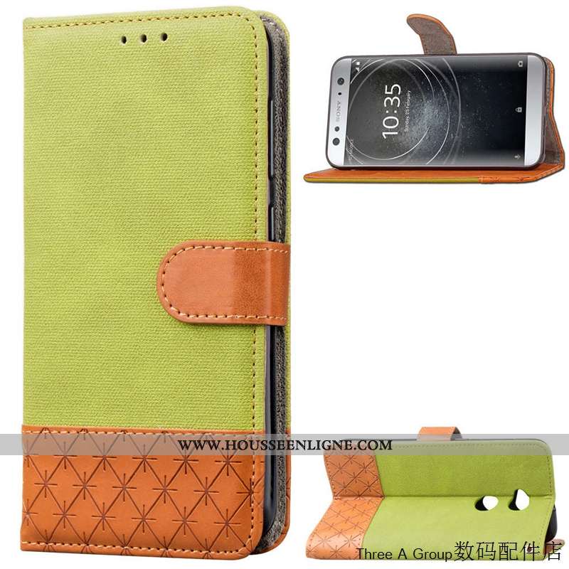 Coque Sony Xperia Xa2 Ultra Cuir Personnalité Créatif Vert Téléphone Portable Étui Carte Verte