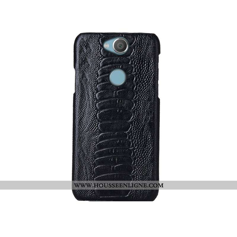 Coque Sony Xperia Xa2 Ultra Luxe Cuir Véritable Bovins Protection Étui Couvercle Arrière Cuir Khaki