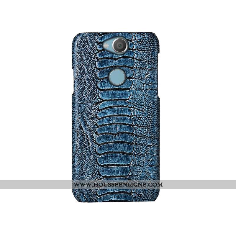 Coque Sony Xperia Xa2 Ultra Luxe Cuir Véritable Bovins Protection Étui Couvercle Arrière Cuir Khaki