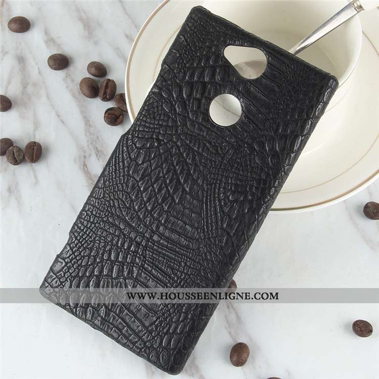 Coque Sony Xperia Xa2 Vintage Modèle Fleurie Protection Difficile Crocodile Téléphone Portable Noir