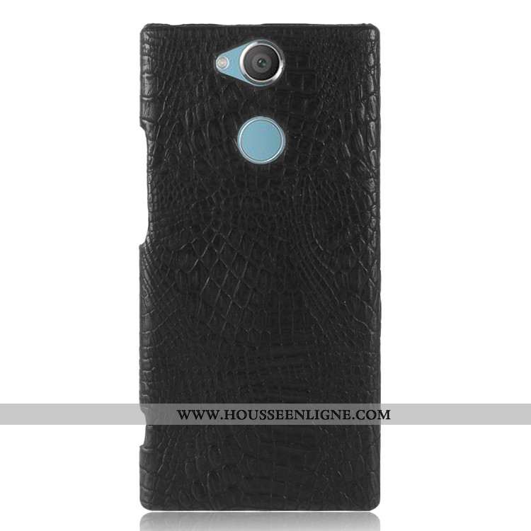 Coque Sony Xperia Xa2 Vintage Modèle Fleurie Protection Difficile Crocodile Téléphone Portable Noir