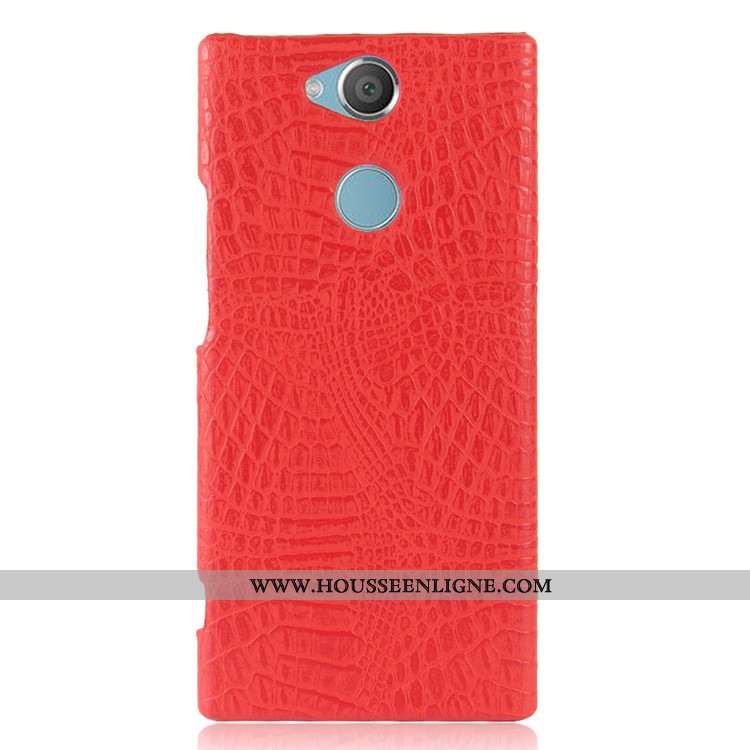 Coque Sony Xperia Xa2 Vintage Modèle Fleurie Protection Difficile Crocodile Téléphone Portable Noir