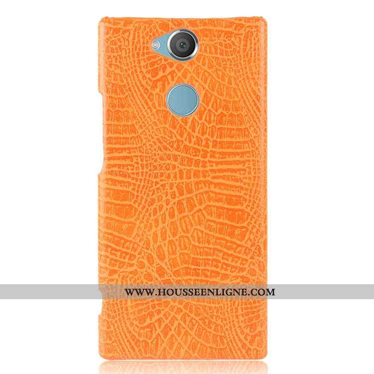 Coque Sony Xperia Xa2 Vintage Modèle Fleurie Protection Difficile Crocodile Téléphone Portable Noir