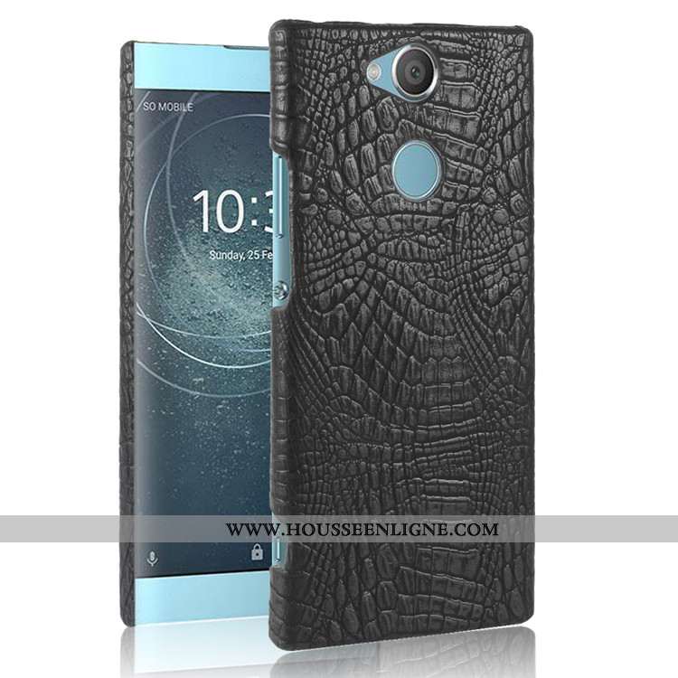 Coque Sony Xperia Xa2 Vintage Modèle Fleurie Protection Difficile Crocodile Téléphone Portable Noir