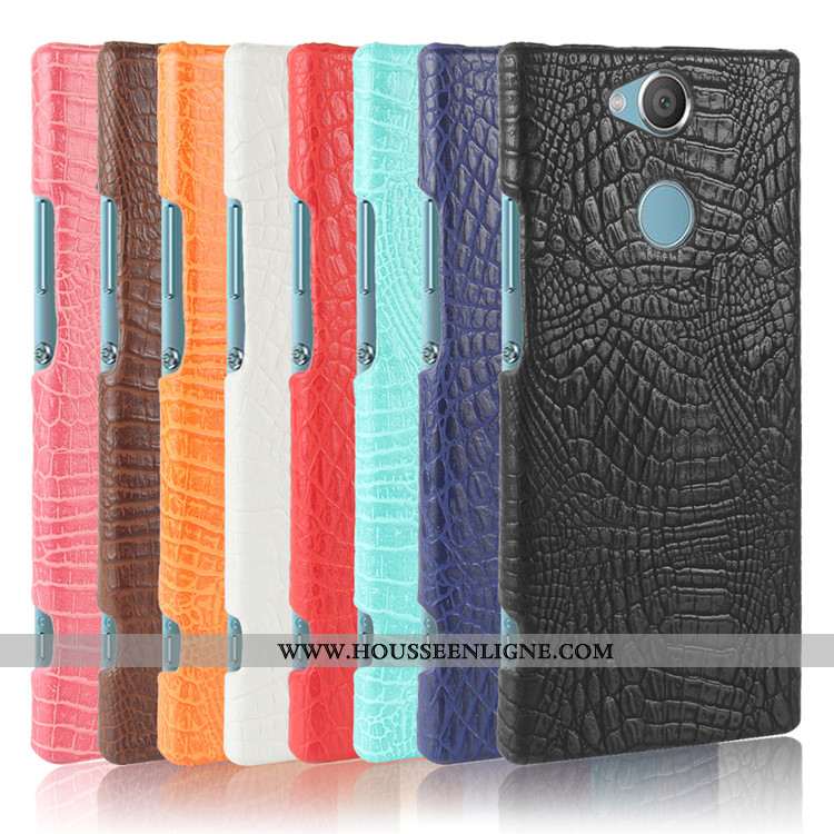 Coque Sony Xperia Xa2 Vintage Modèle Fleurie Protection Difficile Crocodile Téléphone Portable Noir