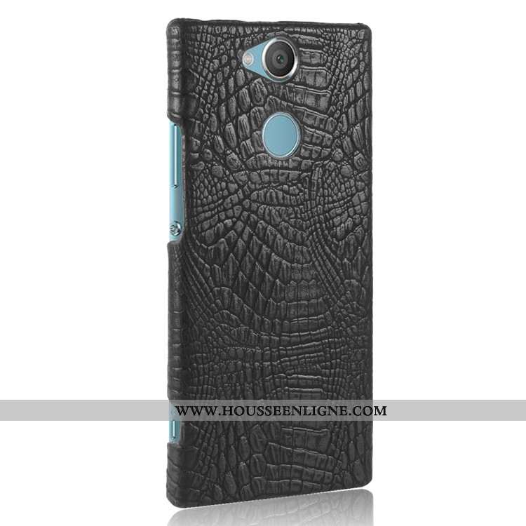 Coque Sony Xperia Xa2 Vintage Modèle Fleurie Protection Difficile Crocodile Téléphone Portable Noir