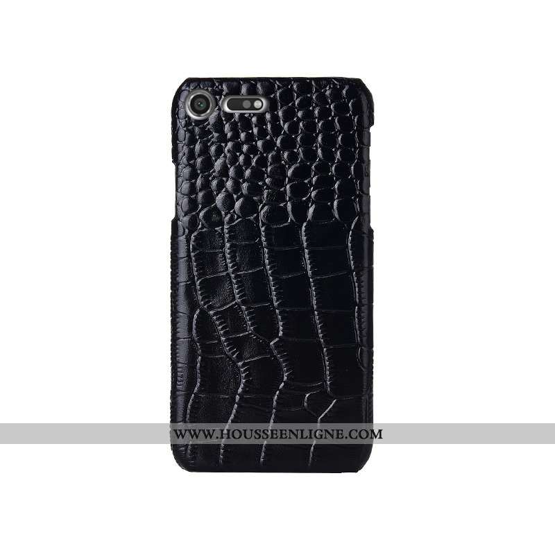 Coque Sony Xperia Xz Premium Mode Protection Cuir Véritable Créatif Couvercle Arrière Étui Noir