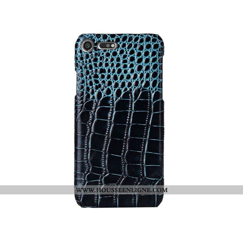 Coque Sony Xperia Xz Premium Mode Protection Cuir Véritable Créatif Couvercle Arrière Étui Noir